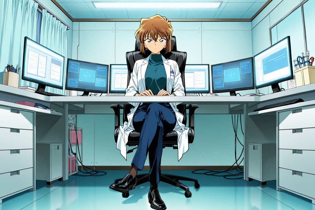 名探偵コナンの宮野志保　プロンプトの情報量低いのに引くほど似てるのができた（怖）