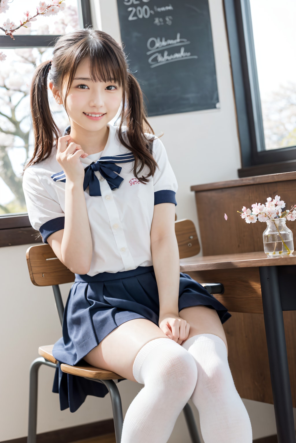 桜の見える教室