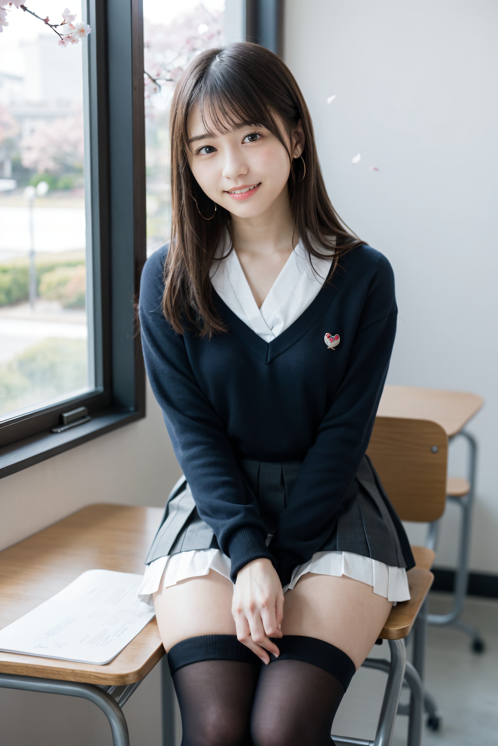 桜の見える教室