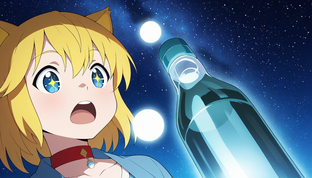 連日に渡りラムネ瓶が発動させる固有結界に取り込まれその幻想的な心象風景に感嘆しつつそもそも何故ラムネ瓶にそんな芸当ができるのかという根本的な疑問が浮かび不思議そうな顔をするキツネ