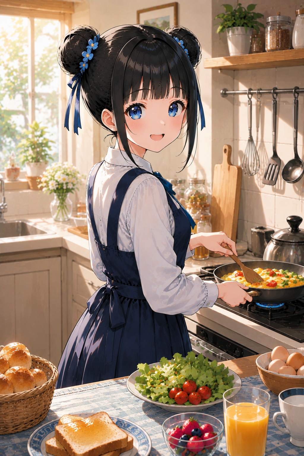 おだんごちゃん🍡✨と朝ごはん🍚✨　9/11 | の人気AIイラスト・グラビア