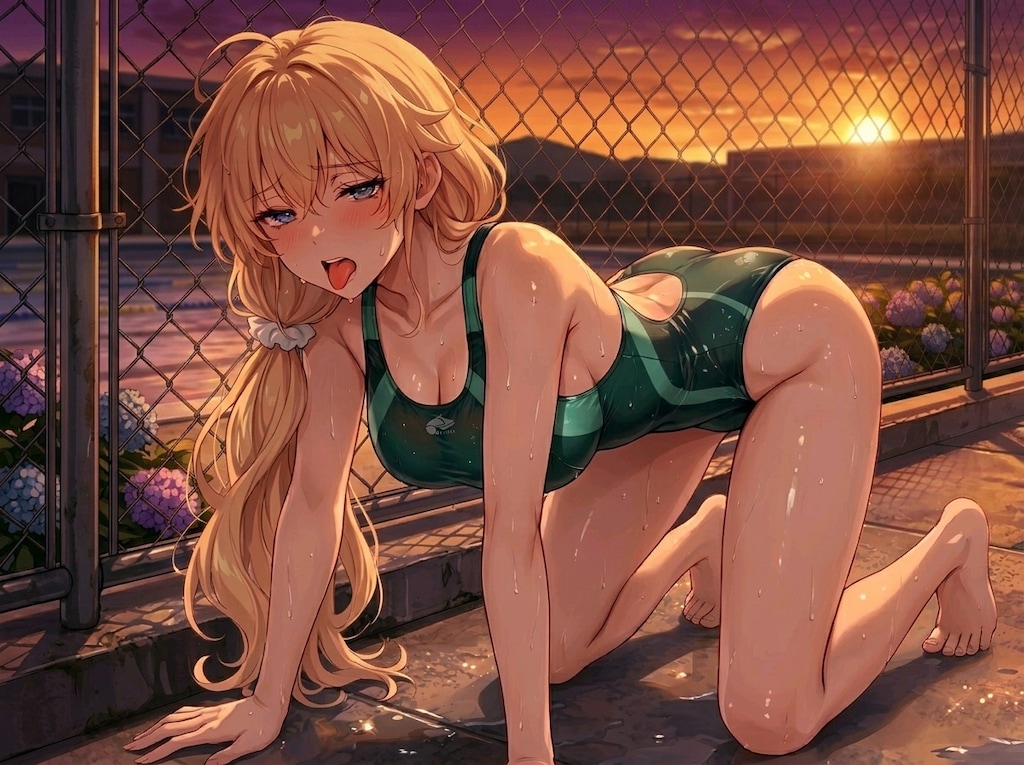 夕陽とちちぷいちゃん