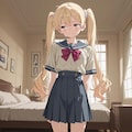 金髪少女のストリップ 2枚目