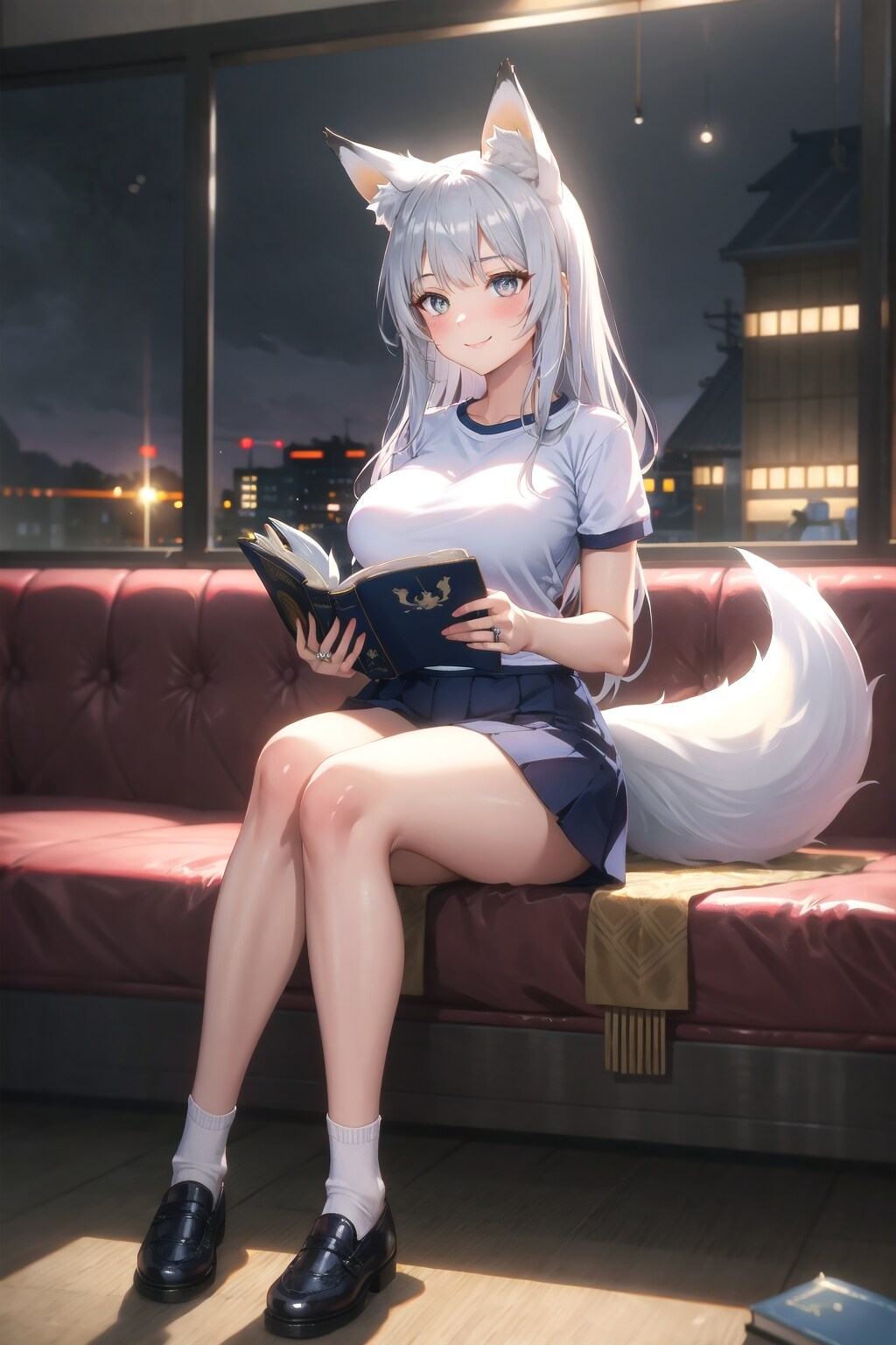 体操服で読書