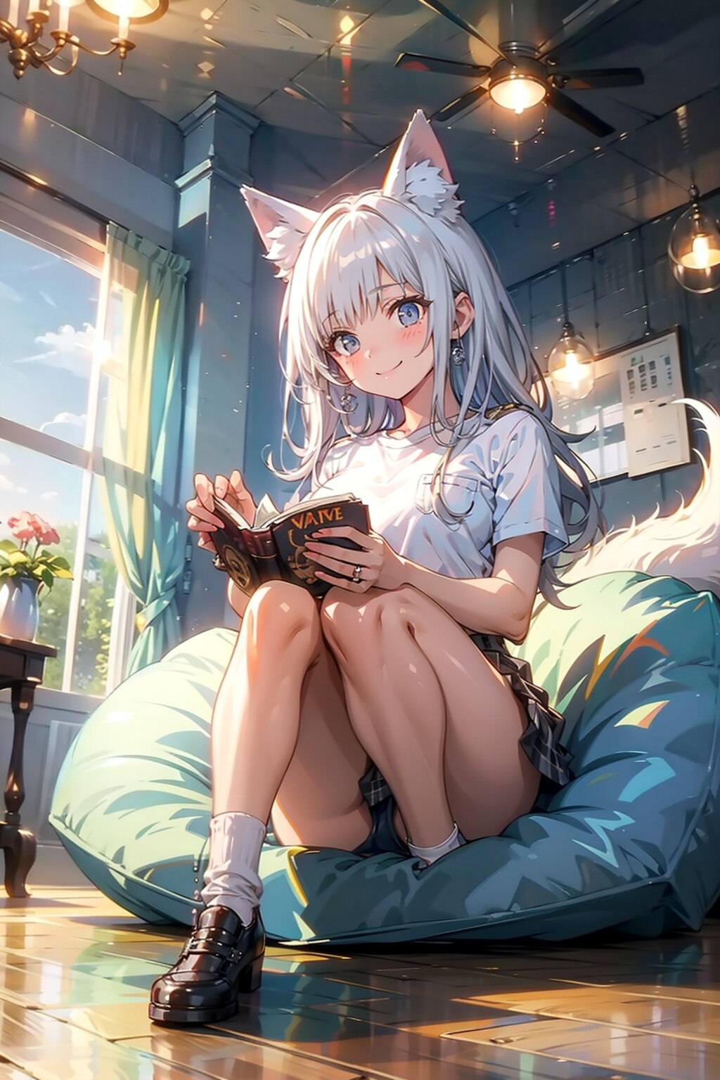 体操服で読書