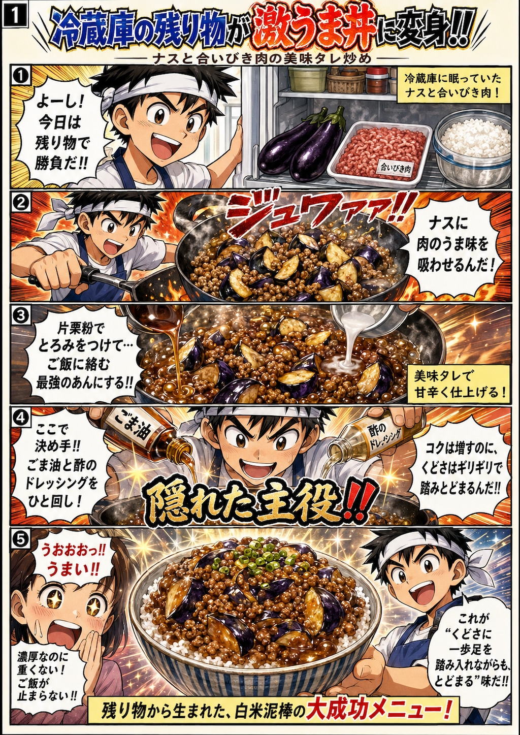 今日の晩御飯　ナスと合いびき肉の美味タレ炒め