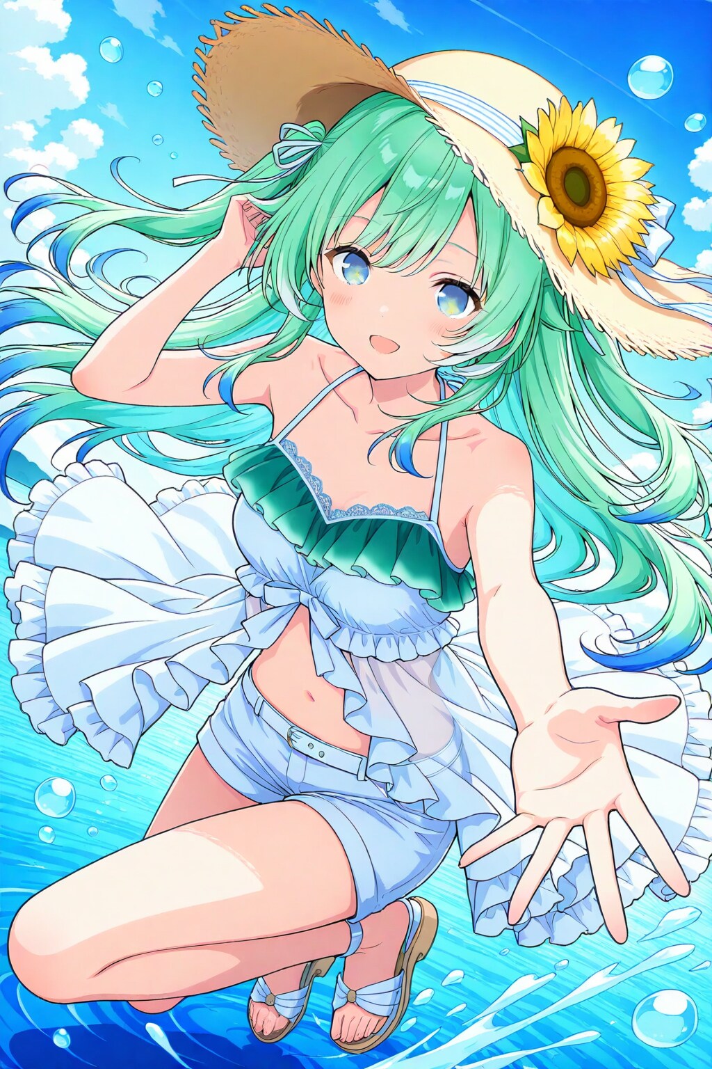 水色の夏をあなたと | の人気AIイラスト・グラビア