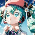 修正版_ベレー帽かぶって歌うミク 2枚目