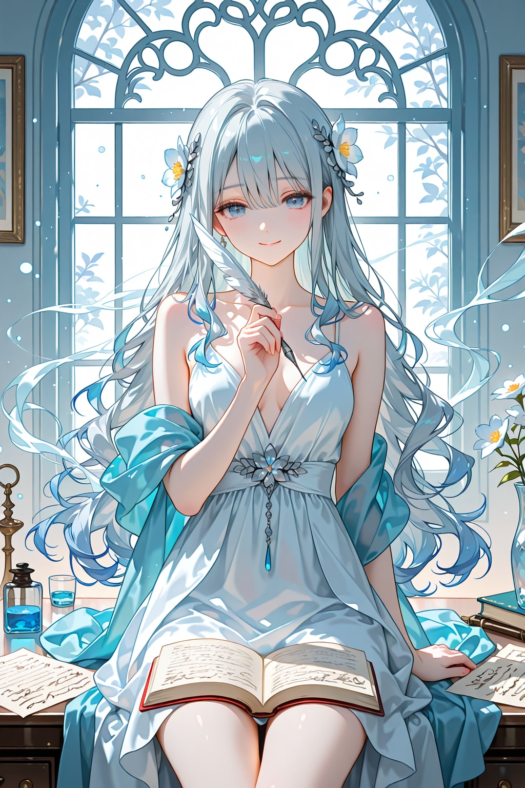 羽根が言葉を紡ぐ夜 | の人気AIイラスト・グラビア