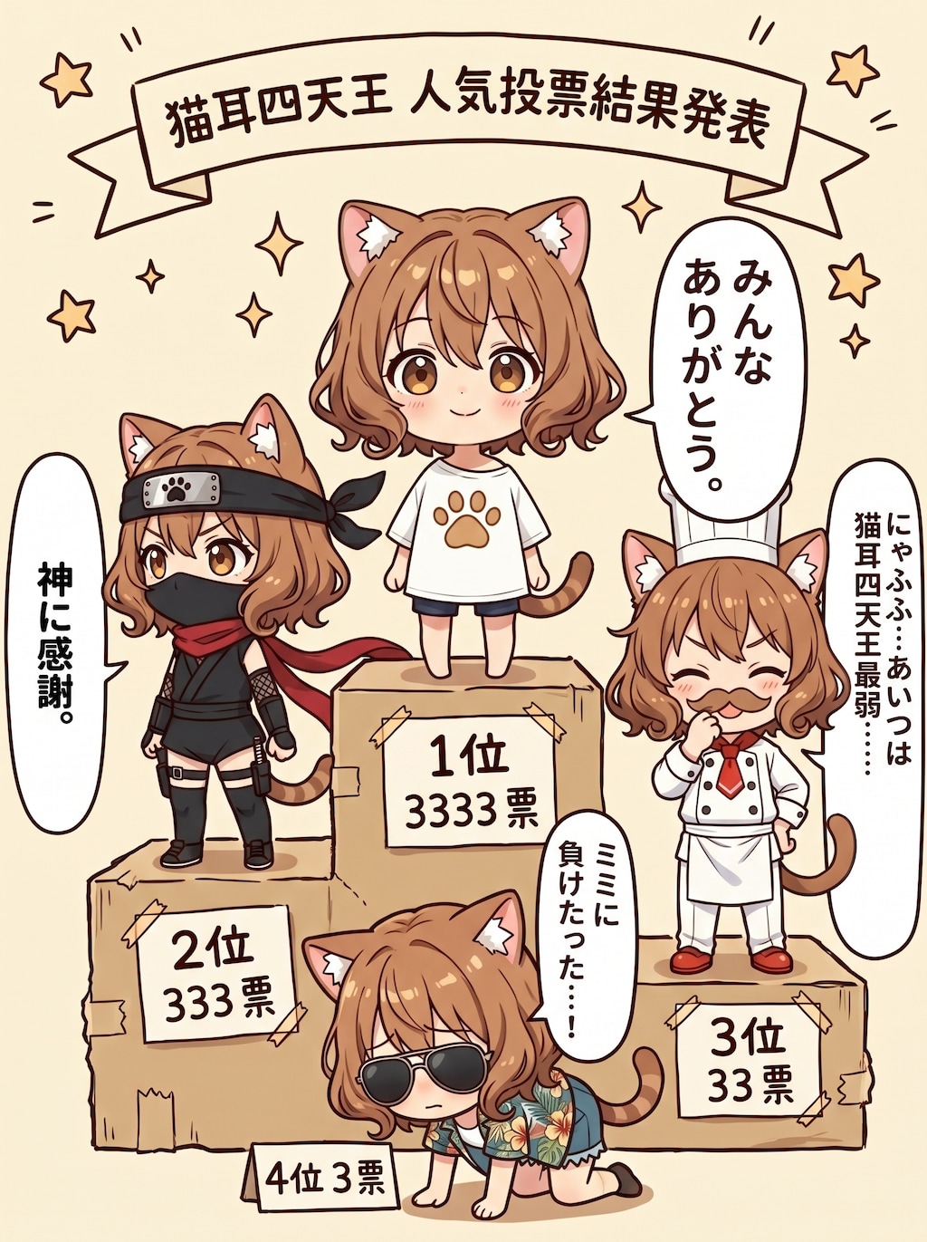 猫耳四天王人気投票結果発表