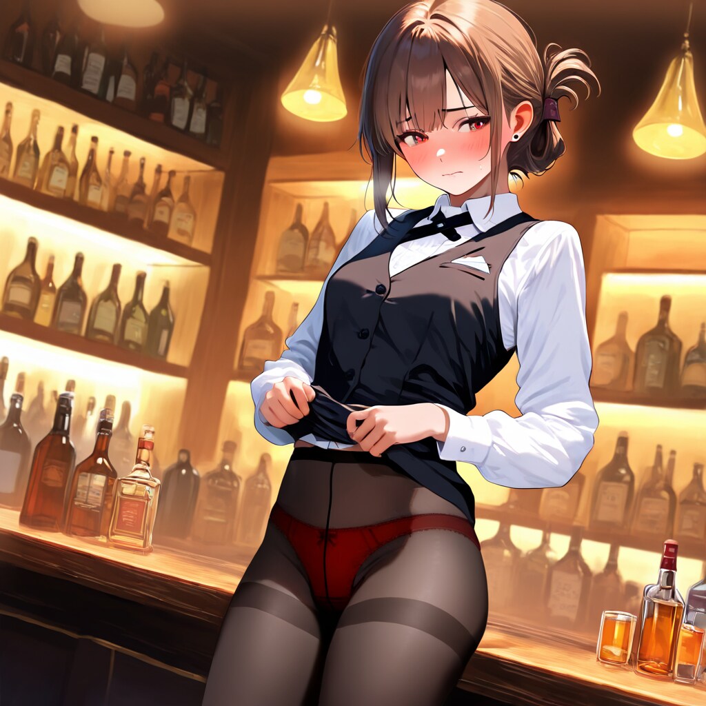 バーテンダーさんのたくし上げ