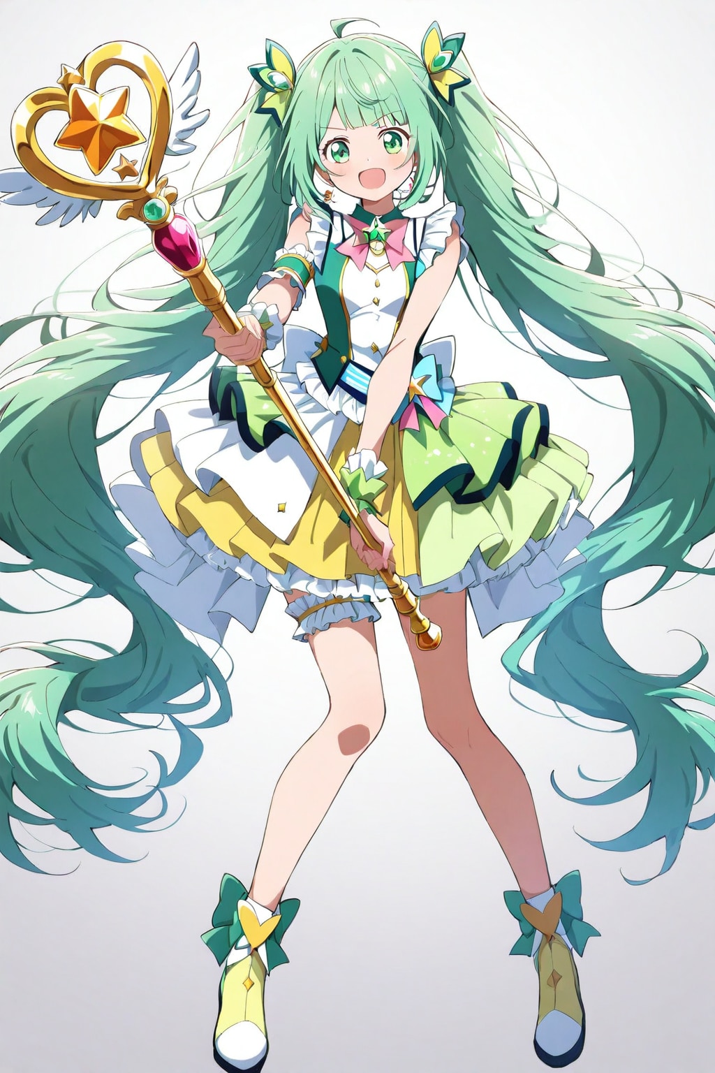 ミントグリーンヘアーの魔法少女