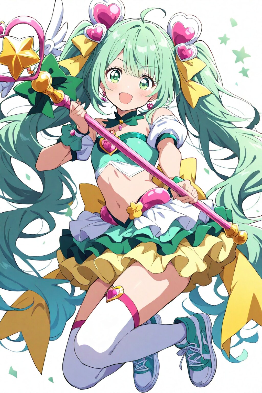 ミントグリーンヘアーの魔法少女