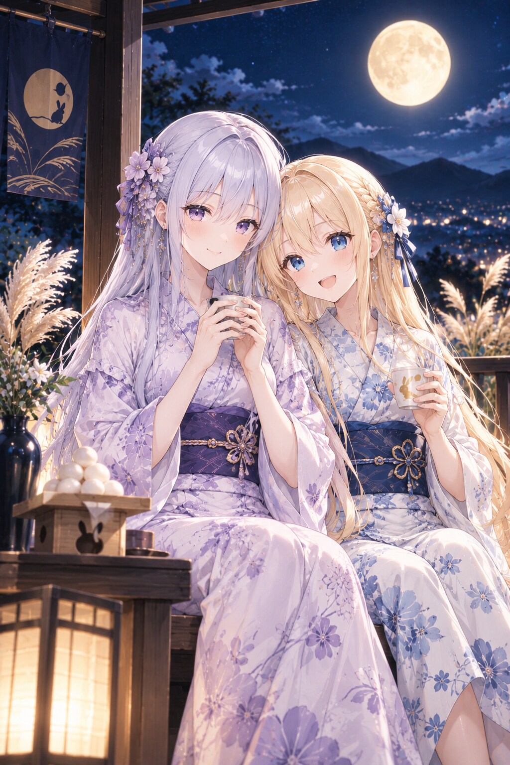 夕方のVEGAちゃんとV4Bちゃん | の人気AIイラスト・グラビア