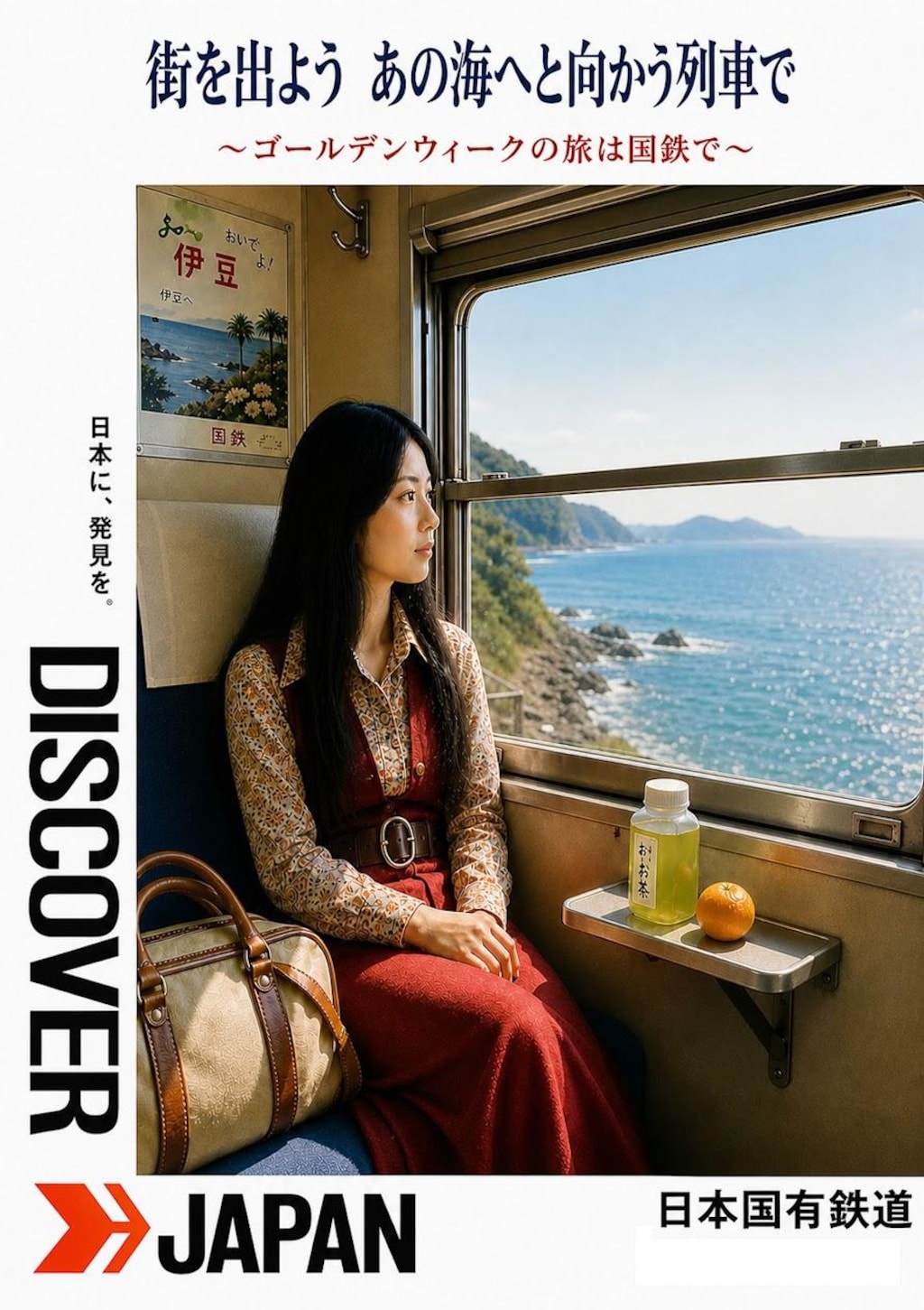 【ちちぷい投稿企画参加画像】Ｇ.Ｗなのでいにしえの「DISCOVER➡JAPAN」っぽいポスター作ってみた