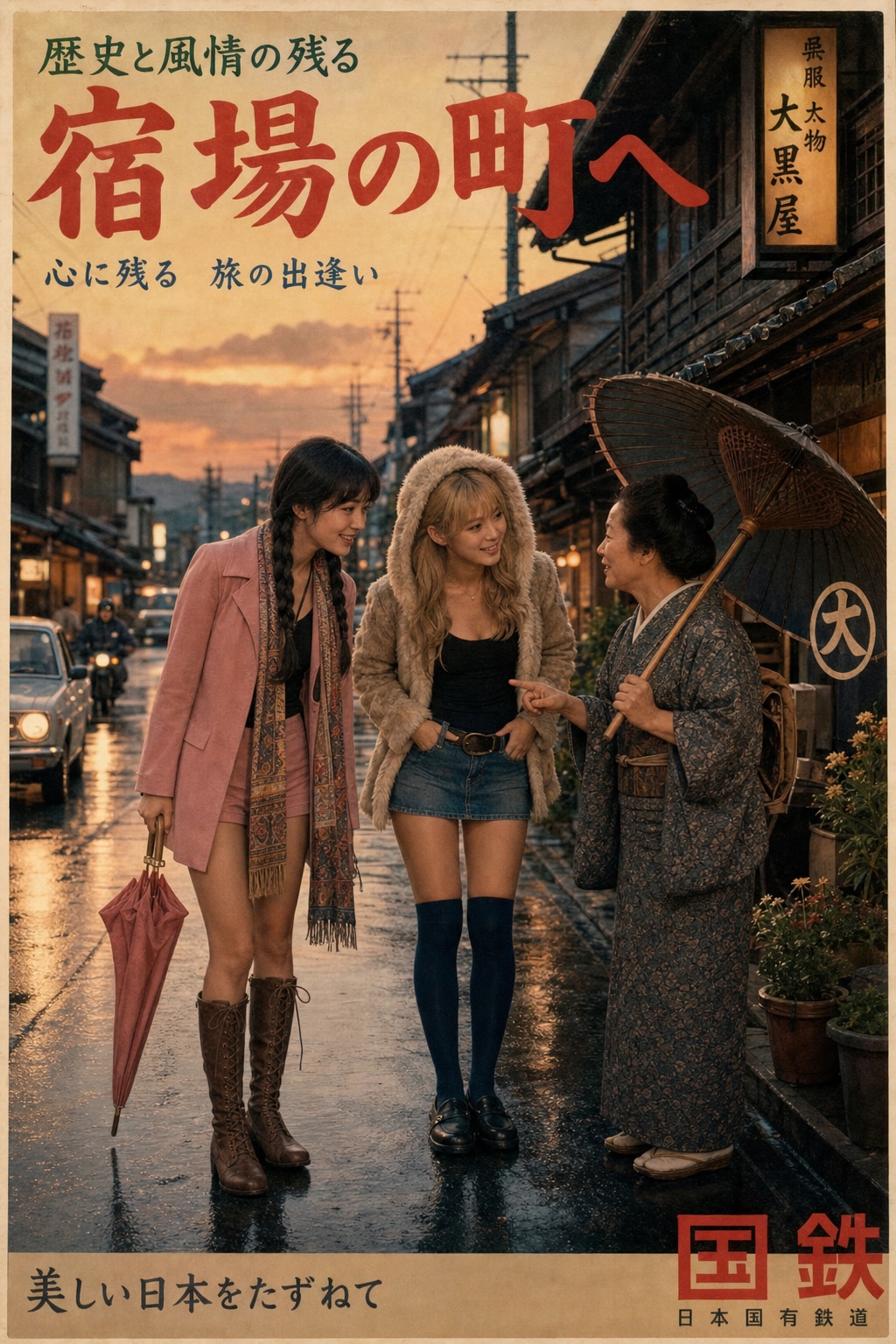 【ちちぷい投稿企画参加画像】Ｇ.Ｗなのでいにしえの「DISCOVER➡JAPAN」っぽいポスター作ってみた