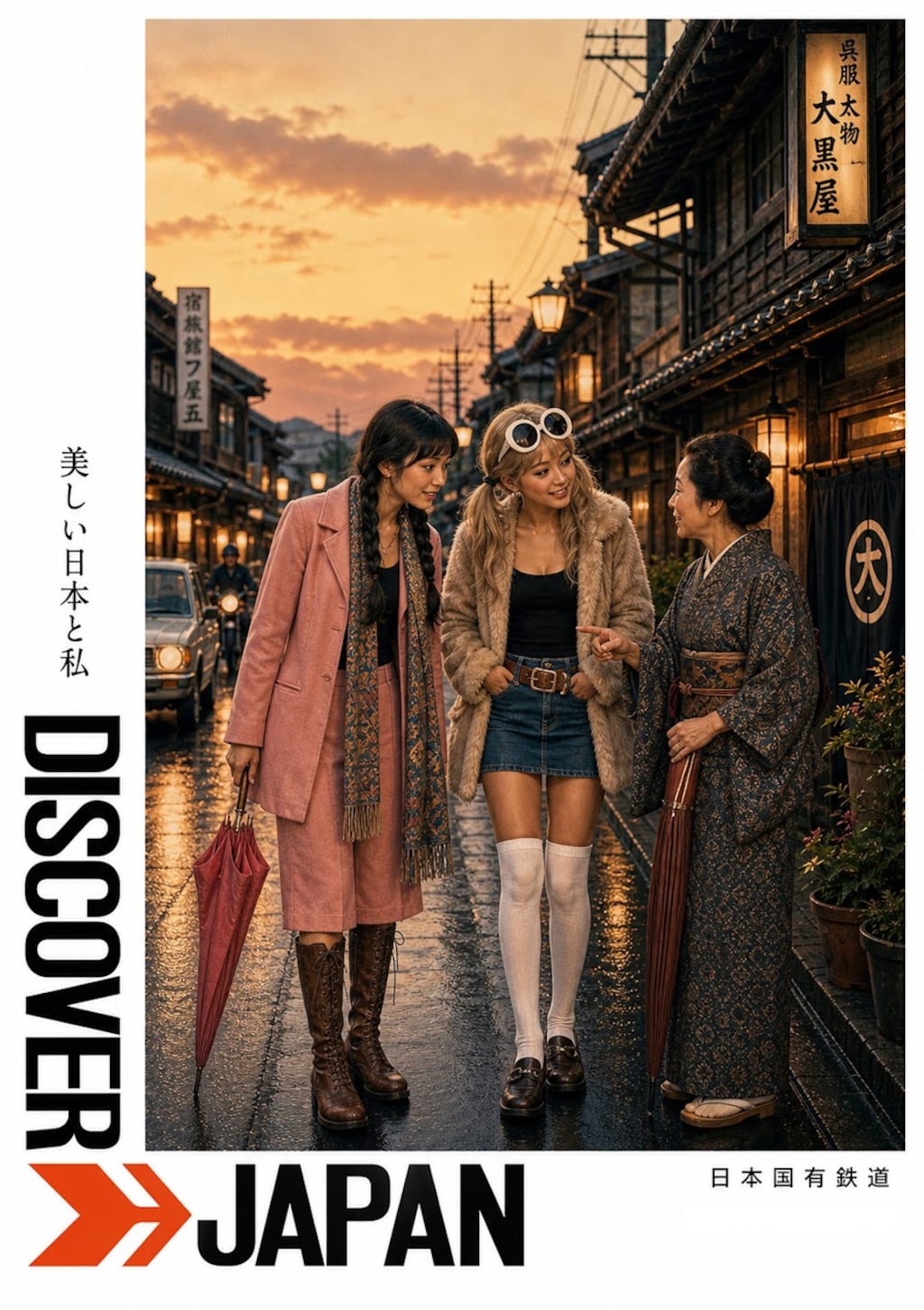 【ちちぷい投稿企画参加画像】Ｇ.Ｗなのでいにしえの「DISCOVER➡JAPAN」っぽいポスター作ってみた