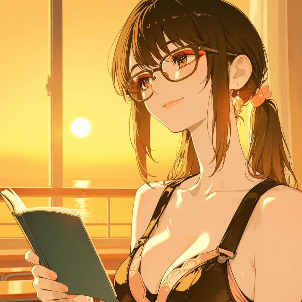 黒髪メガネ　夕暮れの教室編