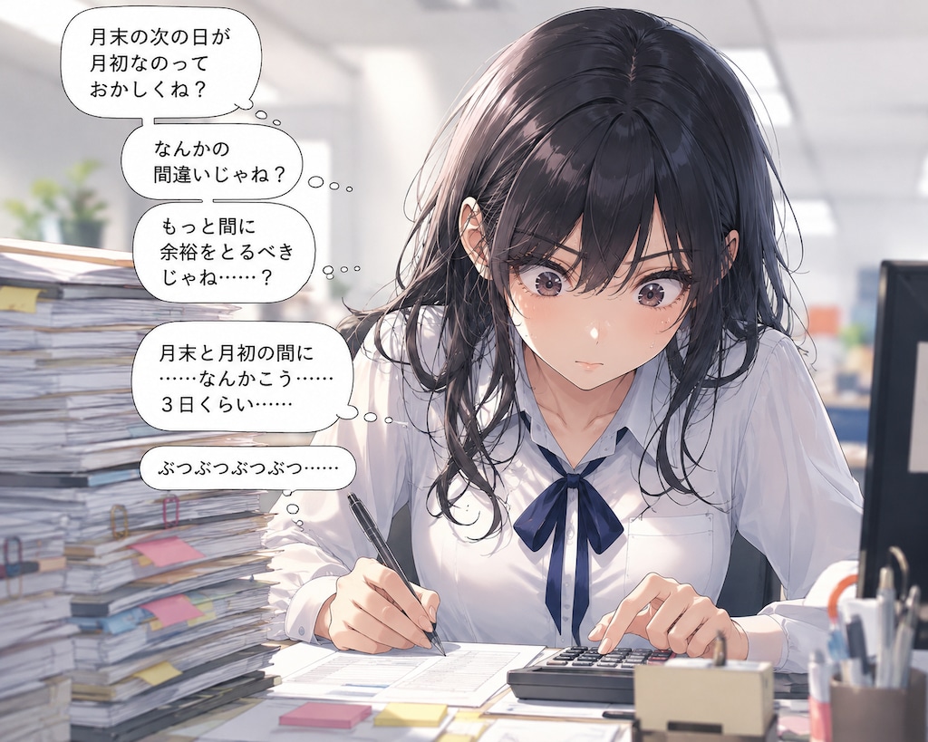 月末と月初の間に余裕を入れるべき