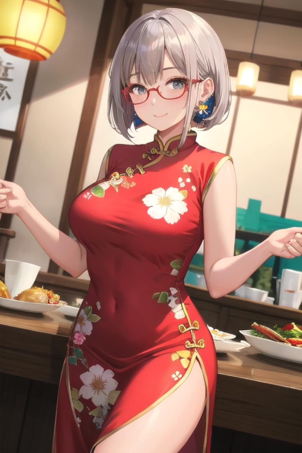 赤いチャイナドレスさん