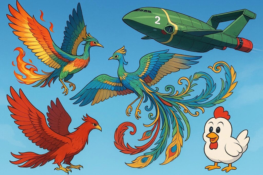 不死鳥、鳳凰、朱雀