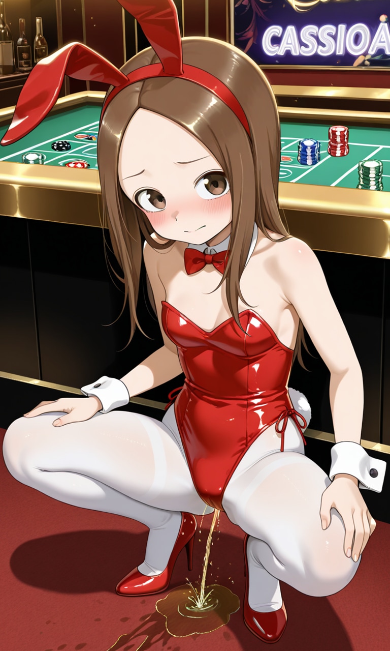 おしっこお漏らしチャレンジ【高〇さん】(バニーガール)