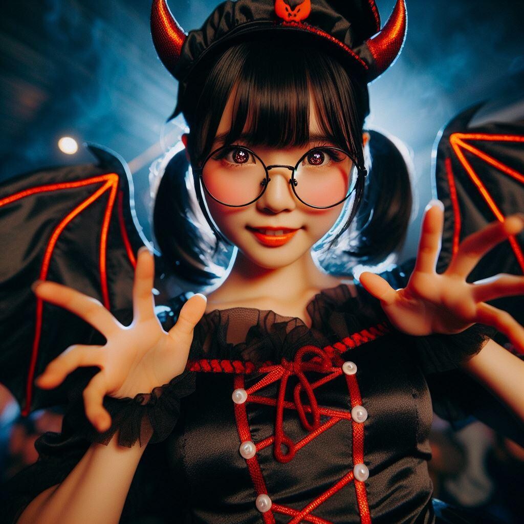 のびかちゃんの悪魔コス