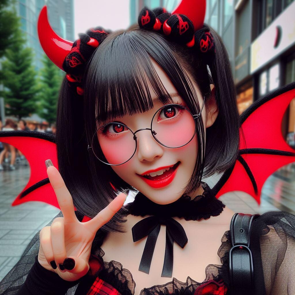 のびかちゃんの悪魔コス
