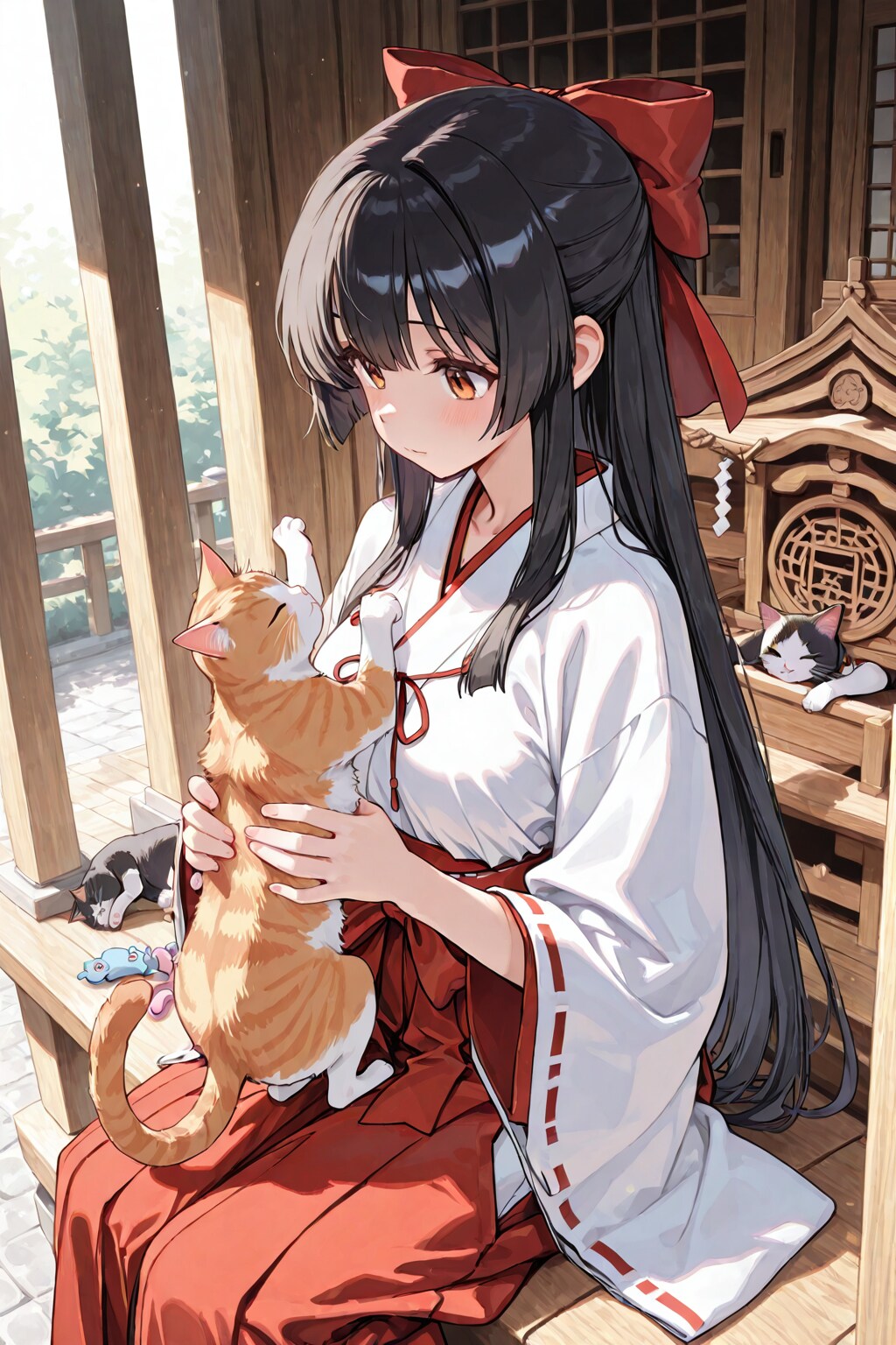 巫女と猫