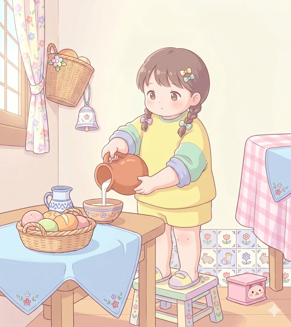 牛乳を…