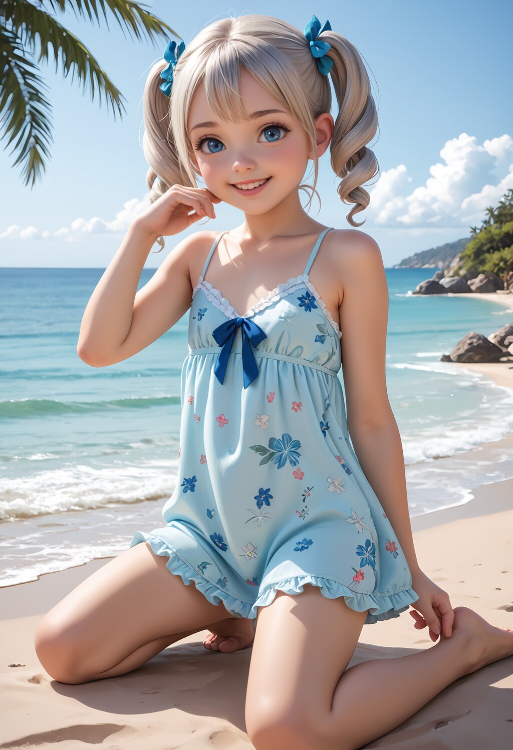 金髪ょぅι゛ょ💕常夏の島のphotoshoot【model：arondel_v1】
