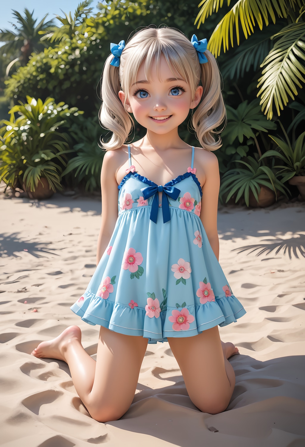 金髪ょぅι゛ょ💕常夏の島のphotoshoot【model：arondel_v1】