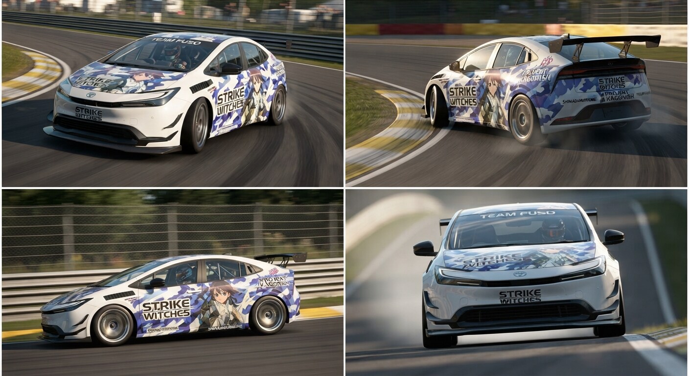 ストライクウィッチーズ痛車レーシングカープリウス | の人気AIイラスト・グラビア