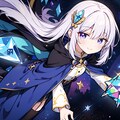 夜空を飛ぶ魔導師の女の子 2枚目