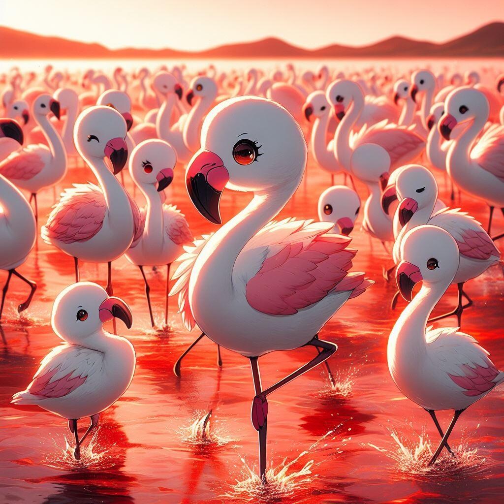 フラミンゴのダンス