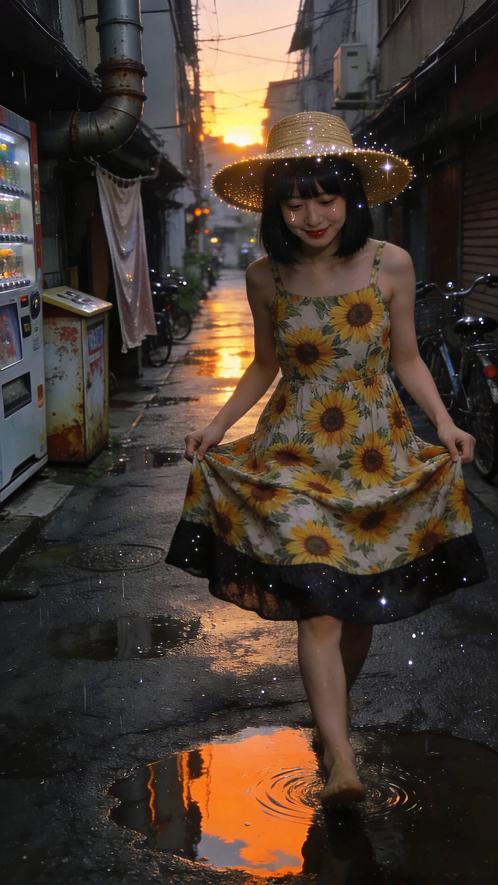 Sunflowers After the Rain