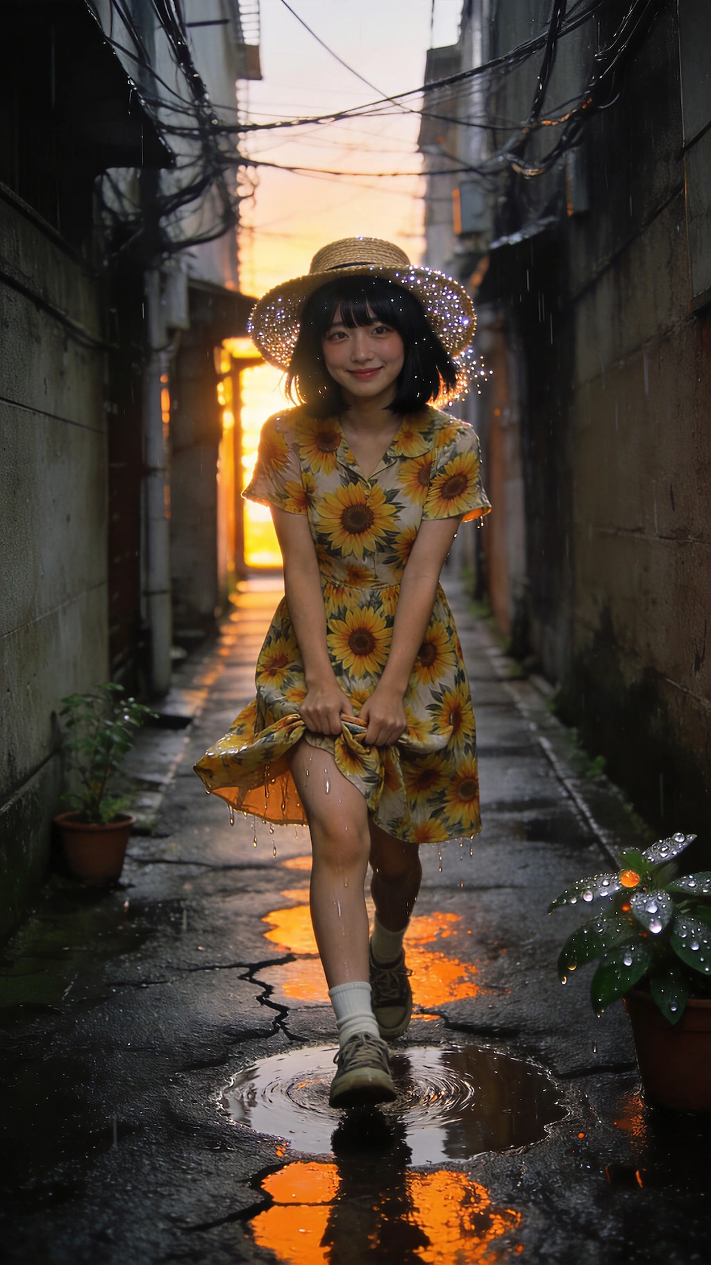 Sunflowers After the Rain