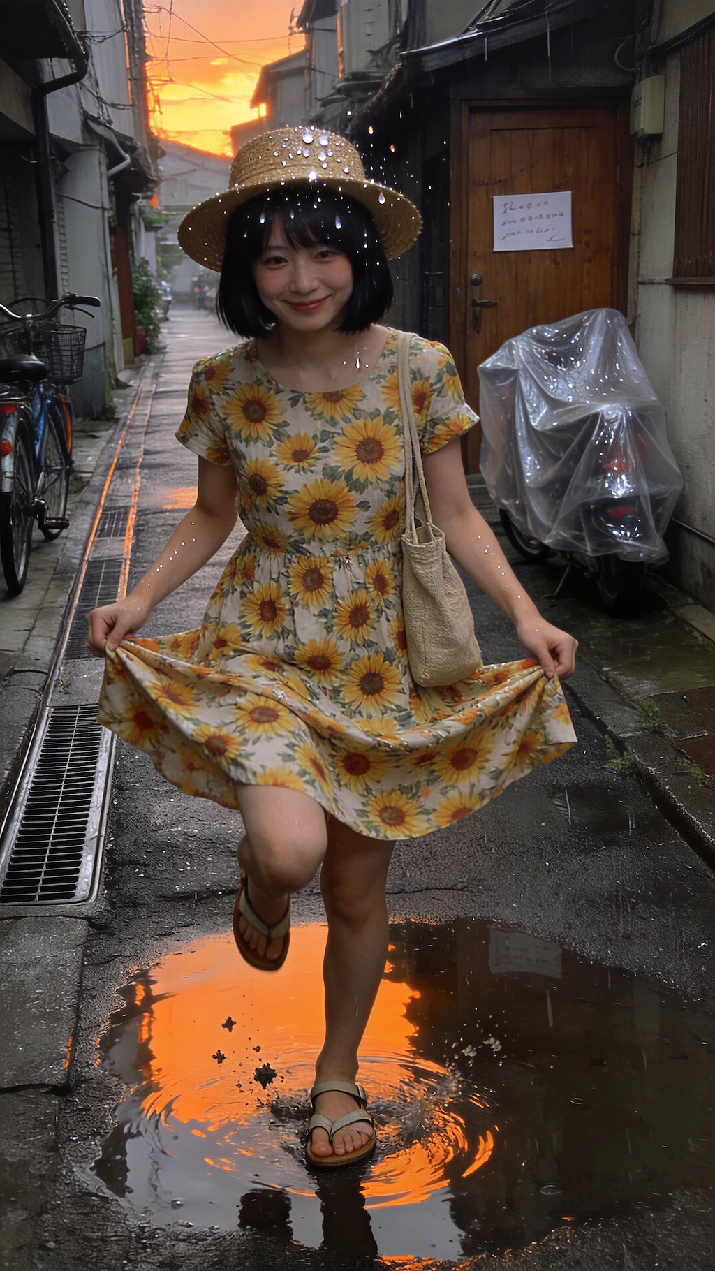 Sunflowers After the Rain