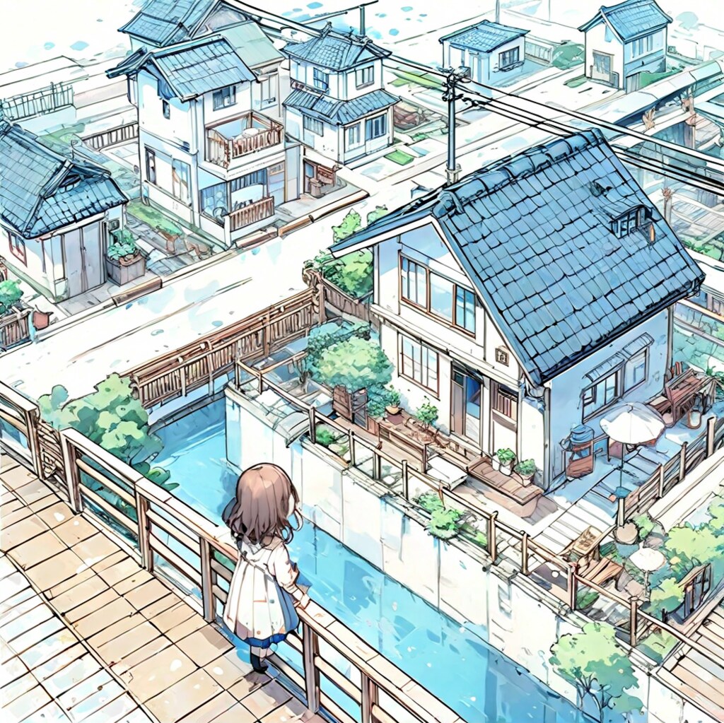 街と水たまり、少女205