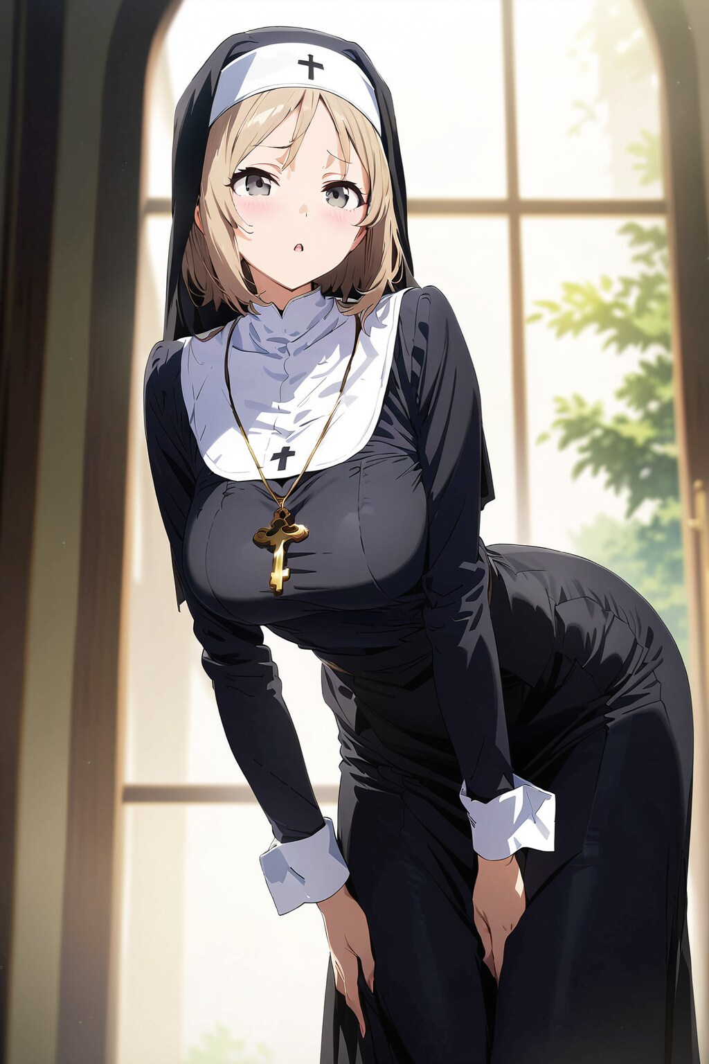 前屈みシスター | の人気AIイラスト・グラビア