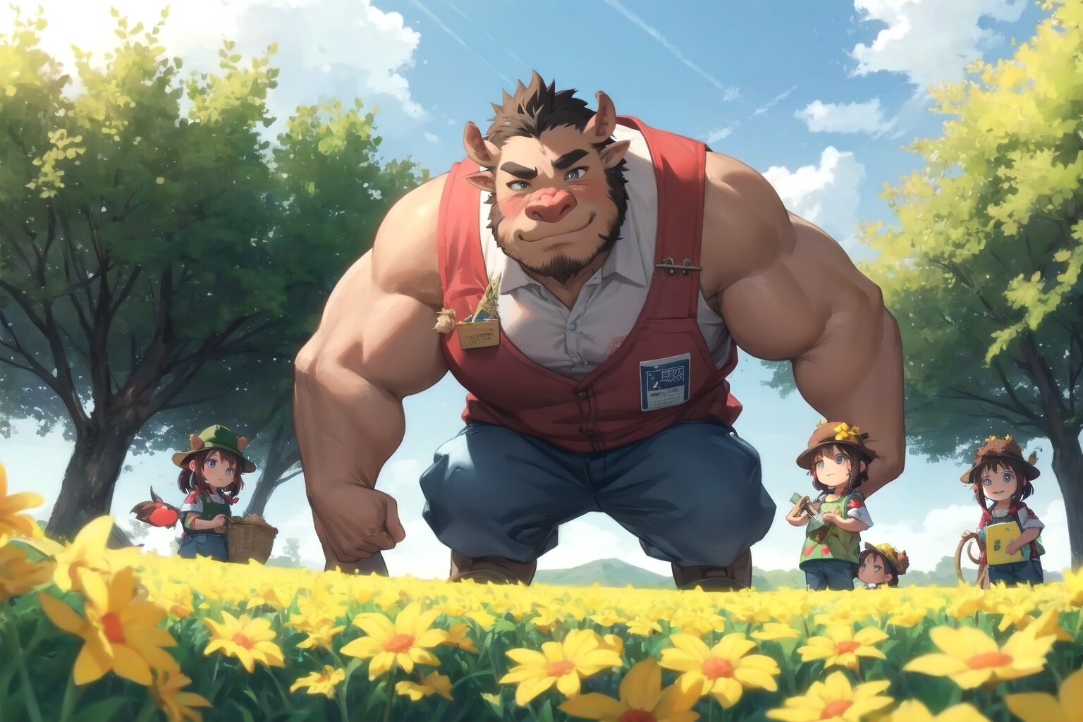 オーガ夫妻のお花畑 | の人気AIイラスト・グラビア