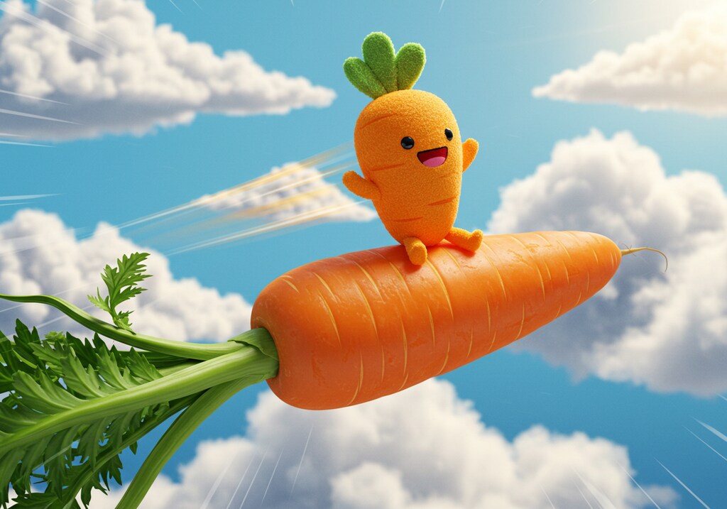 ジェットニンジンを乗りこなす人参さん