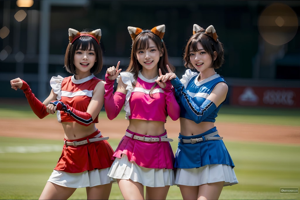 きつねダンス×普乳3人娘