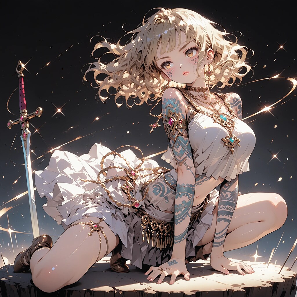 タトゥー剣士b | の人気AIイラスト・グラビア