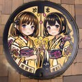 七夕まつりのご当地マンホールアート(織姫、浴衣美少女) 10枚目