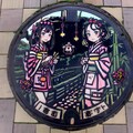 七夕まつりのご当地マンホールアート(織姫、浴衣美少女) 4枚目