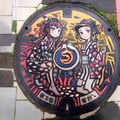 七夕まつりのご当地マンホールアート(織姫、浴衣美少女) 3枚目