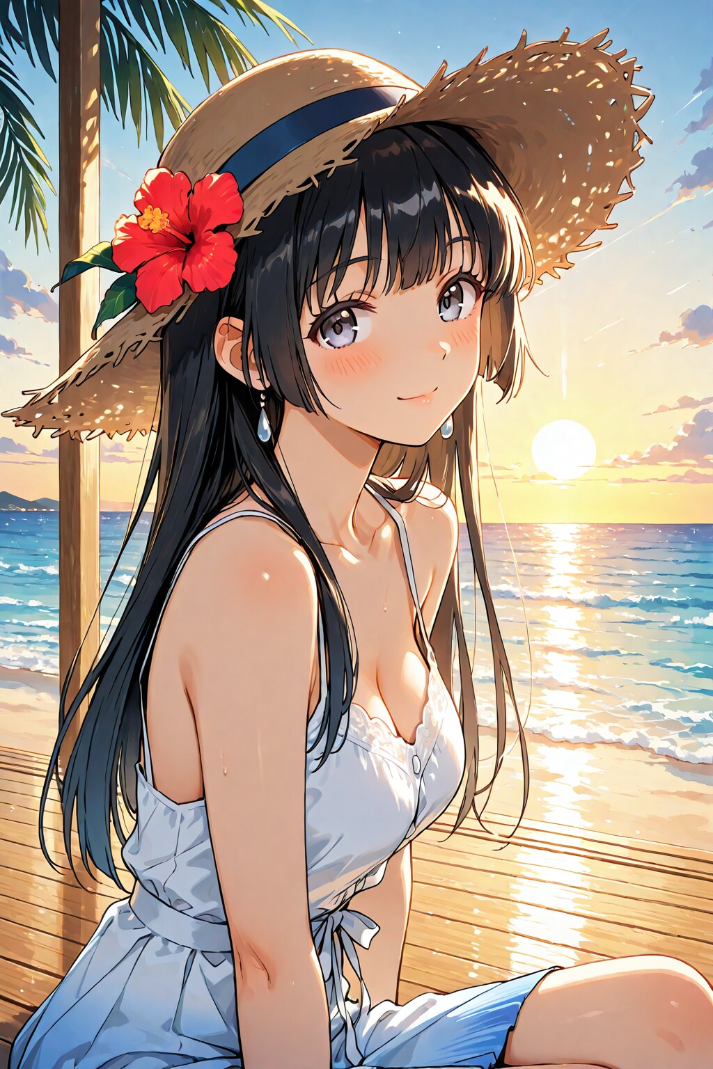 黄昏の浜辺