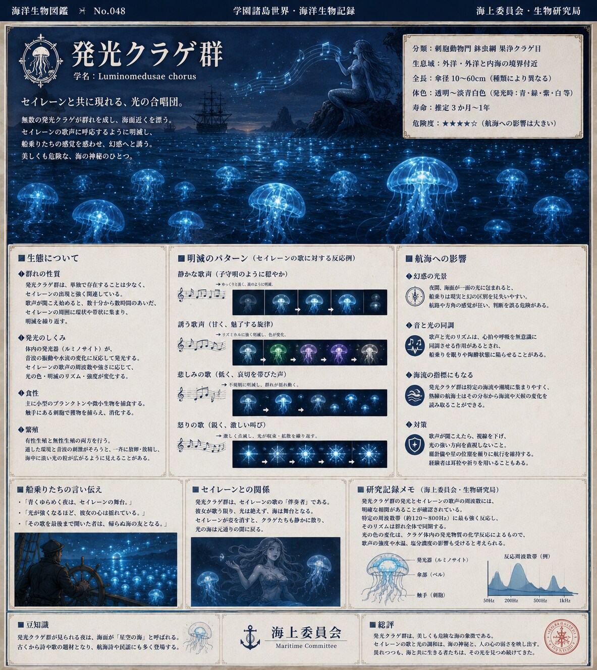 発光クラゲ群