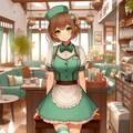 チョコミント色のウエイトレスさん 3枚目